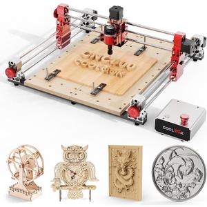 CNC400 Woodworking Engraver Desktop CNC Router 400x400mm CNC Router Machine for Wood, Acrylic, Carbon Fiber, 50mm Depth, 0.05mm Precision, GRBL Control
