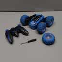 KKONES Remote Control Car, 2.4GHz Double Sided 360 Flips Rotating Electric Race RC Stunt Car, LED Wheel & Headlight High Speed Off Road Cars Toy Gift for 3-12 Year Old Boy Toys (Blue)