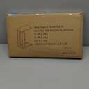 Yusong C Shaped End Table, Couch Side Table That Slide Under Sofa Bed, Small Table for Small Spaces, Skinny Overbed Table for Coffee Drink Snack, Living Room, Gold and White Marbled Wooden Top (Length 18.2)