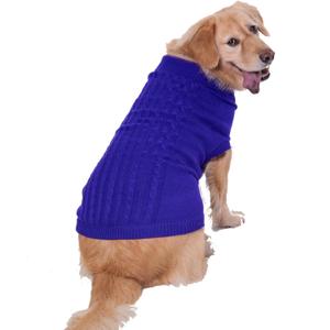 Dog Sweater for Small, Medium, Large Dogs - Warm Winter Turtleneck Pet Clothes for Puppies and Cats - Cute Classic Christmas Coat for Girls and Boys (Dark Blue) XXXL 