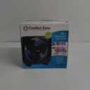 Comfort Zone Box Fan, 9 inch Portable Desk fan, Quiet 3 Speed Mini Fan for Bedroom, Electric Bedside Table Fan, Black
