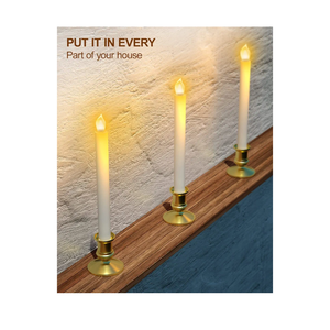 Flameless Taper Candles with Timer, Christmas Home Wedding Decor Battery Operated Flickering LED Candles with Remote Controls, Glod Candle Holders (4 pcs Gold)