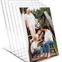 Acrylic Picture Frame for Insert Size: 8x10 inches, 6 Pcs Clear Frameless Photo Frame Plastic Plug-in Vertical Sign Holder Desktop Floating Menu Display Stand for Home, School, Office, Restaurant