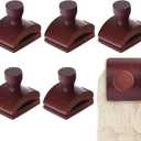 Impresa [6 Pack] Mahogany Wooden Blanket Hangers  Extra Wide, Strong Grip Tapestry Clips with Hardware for Wall Display - Tapestry Hangers for Walls