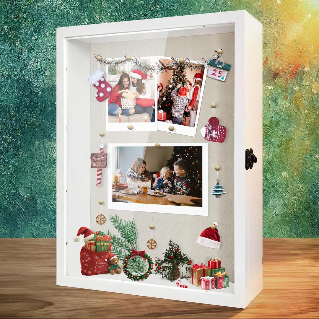 16x20 Inch Shadow Box Frame, Extra Deep Display Shadow Boxes Wood Cases Large for Flowers Bouquet Wedding Photo or Memory Pictures & Keepsake Pet Memorial