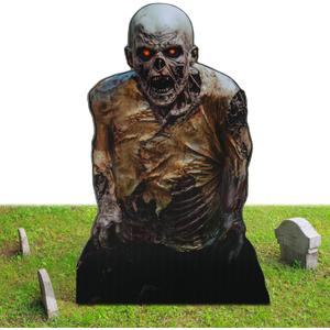 Amyhill 3 Ft Breaking Ground Zombie Cardboard Cutout Stand-Up Spooky Halloween Party Decoration Life Size Spooky Zombie Backdrop Photo Props Standup for Scary Halloween Horror Party Decor