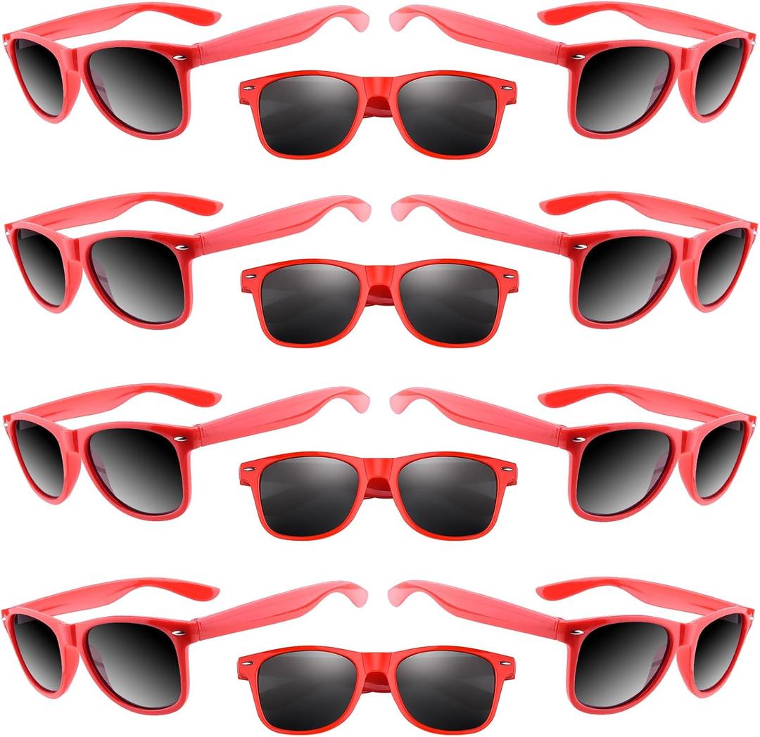 ASTARON 12 Pack Party Sunglasses Bulk Neon Party Favors for Beach Wedding Party Pool Supplies