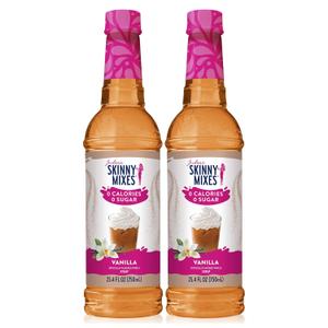 Jordan's Skinny Mixes Sugar Free Coffee Syrup, Vanilla Coffee Flavoring Syrup, Zero Calorie Drink Mix, Lattes, Baking, Protein Shake or Cocktail, Dairy & Gluten Free, Kosher, 25.4 Fl Oz, 2 Pack (EXP 07/19/26)