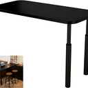 CycleCrew Large L-Shaped Desk Extension, 47.2" L Freestanding Desk Extender with Adjustable Height, Full-Size Tabletop Extension for Existing Desk, Space Saving Workstation Expansion for Home Office, 47.2" L x 23.6" W x 35.4" H