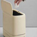 Sooyee Slim Bathroom Trash Can, 3.3 Gallon Trash Can with PressTop Lid, Adsorption Garbage Can, Slim Wastebasket for Toilet, Office, Bedroom