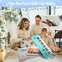 Kids Keyboard Musical Toys, 37 Key Portable Electronic Piano with Microphone, Beginner's Keyboard Gift for 3-8 Year Old Girls & Boys (Blue)