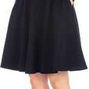 Dani's Choice High-Waisted Cotton Blend Skirt with Pockets - Knee Length A-line Flare for Business and Casual Wear (XXL)