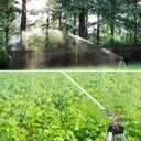 YAMATIC Impact Sprinkler on Tripod Base, 360 Degree Large Area, Heavy Duty Adjustable Pulsator Sprinkler for Lawn Yard and Grass, Spray up to 20-90ft, Brass Head, 2Pcs
