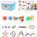 TOMYOU 200 Pieces Building Blocks Kids STEM Toys Educational Discs Sets Interlocking Solid Plastic for Preschool Boys and Girls Aged 3+, Safe Material Creativity