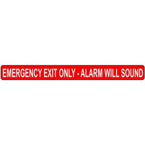 ComplianceSigns.com Emergency Exit Only - Alarm Will Sound Safety Label Decal, 24x2 inch Vinyl for Enter/Exit