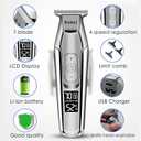 KEMEI Trimmer Cordless Hair Clipper for Men Professional Electric Beard Trimmers Barber Hair Cuttings Kit, Zero Gapped T Blade Detailers Trimmers for Men, KM-5027