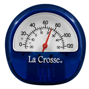 La Crosse 104-106BL Blue Analog Thermometer with Magnetic Back