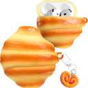 Boaretiu for Airpods 4th Case - Cute Kawaii Croissant with Keychain for AirPods 4th Generation Case (2024) Funny 3D Soft Silicone Fun Cool for Girls Women Teens for Air Pods 4 Cover