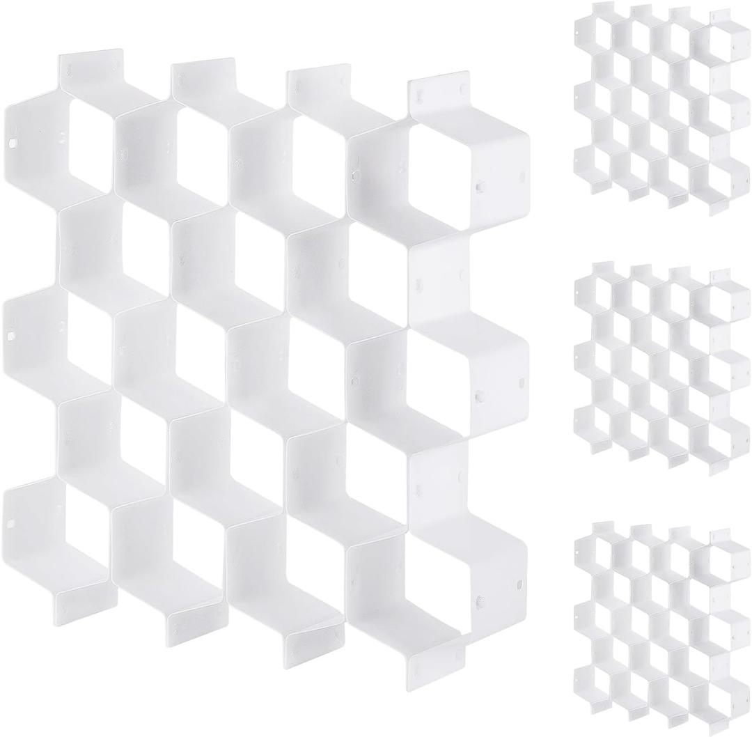 32Pcs Honeycomb Drawer Organizer Divider for Underwear Socks Bras Ties Belts Scarves (112 Slots) 32Pcs Honeycomb Drawer Organizer Divider for Underwear Socks Bras Ties Belts Scarves (112 Slots)