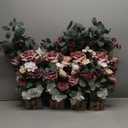 Ling's Moment 17.5" Tall Standing Artificial Flowers Arrangements 4pcs Fall Wedding Aisle Runner Chair Decorations Dusty Rose & Mauve Centerpieces for Ceremony Reception Rose Floral Party Outdoor