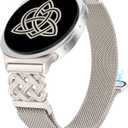 Stainless Steel Magnetic Loop Compatible with Samsung Galaxy Watch 8 40mm 44mm/Watch 8 Classic 46mm(2025) Women Metal Mesh Celtic Knot Dressy Strap (Starlight)