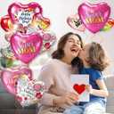 30Pcs Happy Mother's Day Balloons Set, 18'' 18pcs and 10'' 12pcs, Mom Balloons, Aluminum Foil Balloons for Mother's Day Decorations, Party Supplies and Grandmother's Birthday
