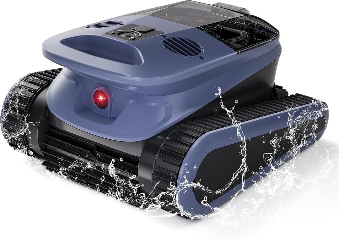 Sat40 Sonar Navigation Pool Vacuum for Inground Above Ground Pools, Climb Stairs Pool Cleaner with 4 Modes, Powerful Suction, Self-Parking, Wall&Waterline Cleaning Pool Robot, Clean Up to 2150 Sq.Ft