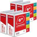 Amazon.com : 4 Pack of 6 Inch 3 Ring Binder with Locking Angle D Rings, Professional Heavy Duty Large Storage Binder with Pockets, Fits 8.5 x 11 Inch Sheets, Non-Stick Clear View Cover, Customizable, White : Office Products