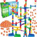 Marble Genius Marble Run - 150 Complete Pieces Maze Track Toys for Adults, Teens, Toddlers & Kids Aged 4-8 Years Old, (85 Translucent Marbulous Pieces + 65 Glass-Marble Set), Super Set