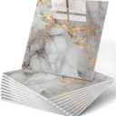 WADILE 20pcs Waterproof Peel and Stick Marble Wall Tiles, 11.8"x11.8" Self-Adhesive PVC Panels for Bathroom, Kitchen, and Living Room Gold (Not Real Tile)