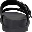 Earth Women's Footbed Slide Sandal (5, Black 001)