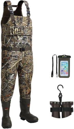 TIDEWE Wader with 1400&1600G Insulation Rubber Boot, 5mm Neoprene Waterproof Chest Wader for Fishing TIDEWE Wader with 1400&1600G Insulation Rubber Boot, 5mm Neoprene Waterproof Chest Wader for Fishing