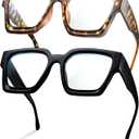 livho Oversized Eyewear Frame for Woman and Men - Rectangle Fashion Glasses for Computer, Chic Preppy Frame