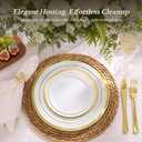 200PCS Gold Plastic Plate, Disposable Party Plates