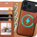 OCASE for iPhone 17 Pro Max Detachable Wallet Case with Card Holder, 2 in 1 PU Leather Flip Folio with RFID Blocking Stand Wrist Strap Shockproof Phone Cover 6.9 Inch 2025, Brown