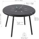 Meluvici Outdoor Side Table, 19.7" Round Solar Coffee Table with LED Lights, Waterproof Metal Patio End Table for Garden, Backyard, Balcony, Deck, Patio Furniture, 14.6"x19.7"