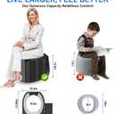 Portable Toilet for Adults, Foldable Camping Toilet Travel Floding Potty with Lid & Paper Holder, Upgrade Water Barrier,Compact Lightweight Design for Car/RV/Hiking/Beach/Camping,450lbs Capacity