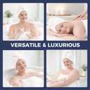 Towel Wrap for Women Plus Size (XL-2XL) with Hair Towel Wrap, Microfiber Bath Wrap Soft & Comfortable Absorb Water Body Wrap Oversized Button Design, White