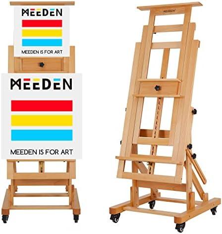 MEEDEN Movable Large H-Frame Painting Easel - Artist Studio Easel - Heavy Duty Art Easel Stand for Adults, Solid Beech Wood Easels, Holds Canvas Art Up to 78.7" High