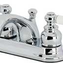 Kingston Brass KB2601PL Vintage 4-Inch Centerset Lavatory Faucet, Polished Chrome with Porcelain Lever Handle