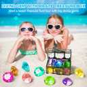 Diving Gem Pool Toy 10PCS DISHIO Big Colorful Diamond Diving Toy with Treasure Box Chest Pirate Pool Toys for Kids Toddlers Underwater Sinking Dive Gemstone for Swimming Bath Birthday Party Decoration