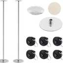 Boat Cover Support Poles with Metal Base, Height Adjustable Stainless Steel Pontoon Boat Cover Support Poles (Adjustable Height-2 Pack)