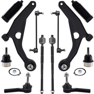 AUQDD 12Pc Front End Suspension Kit Fit For 11-14 Ch-rysler 200, 07-10 Sebring, 08-14 Do-dge Avenger, Lower Control Arm, Ball Joint, Sway Bar Link, Outer Inner Tie Rod End (# K641333 K750385 EV800611)
