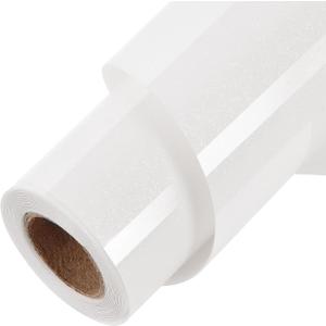 TORC White Glitter HTV White Heat Transfer Vinyl HTV Rolls, 12" x 12 ft Iron on Vinyl for T Shirts White Glitter HTV Vinyl for All Cutter Machines Easy to Cut & Weed for Heat Vinyl Design 1 Roll