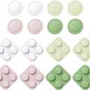 PlayVital Button Caps + Thumb Grip Set for Nintendo Switch 2, 8 Silicone Colorful ABXY Directional Button Covers & 4 Joystick Caps for Joycon - White & Pink & Antique Yellow & Matcha Green