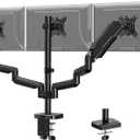 MOUNT PRO Triple Monitor Mount for 13-27 inch Screens, 3 Monitor Desk Mount, Gas Spring Triple Display Stand, Full Motion Three Computer Arm Hold up to 17.6lbs Each, VESA 75x75, 100x100