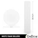 CanDo White PE Foam Rollers for Exercise, Finess, Muscle Restoration, Massage Therapy, Sport Recovery and Physical Therapy for Home, Clinics, Professional Therapy Round 4" x 36"