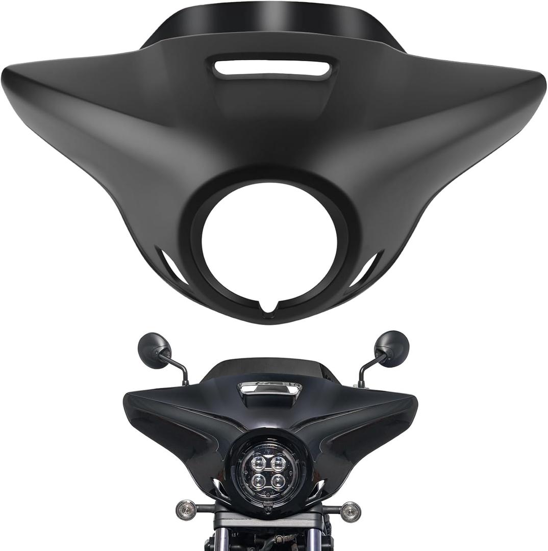 Motorcycle Front Headlight Fairing Cowl with Dark Smoke Windshield Deflector Windscreen Visor Compatible with Rebel 1100 2021-2026, Matte Black