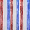 DECOCKRAT 3 Pack Foil Fringe Backdrop - Red & White & Blue Shiny Tinsel Curtains for Party Decoration/Photo Booth Props - 3.3x8.2 FT Metallic Foil Backdrop for Birthday, Wedding, Graduation, Christmas.
