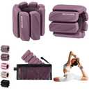 BECOJADDE Ankle Weights for Women Men Adjustable 1LB Wrist Weights Bracelet Set of 2 for Home Gym Weighted Bangles Wristbands Leg Arm Weights for Walking Swimming Running Pilates Yoga Gym, Deep Plum
